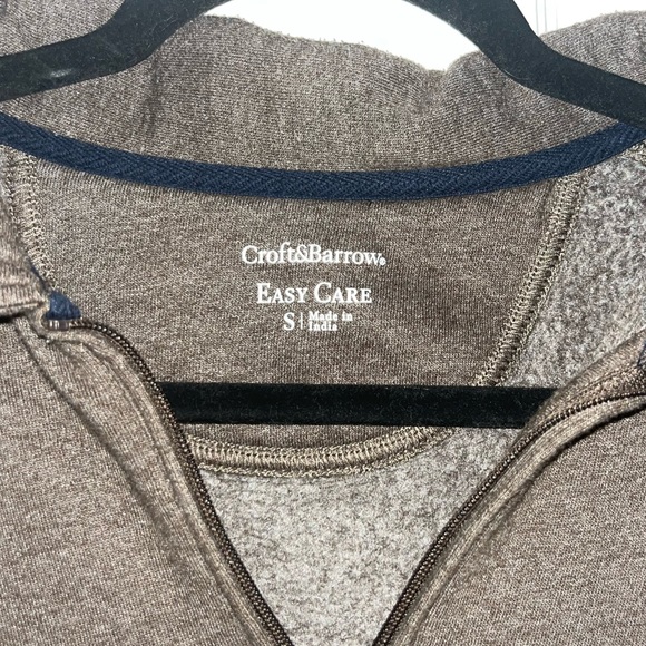 Brown Croft&Barrow Quarter Zip Sweatshirt - Picture 2 of 3